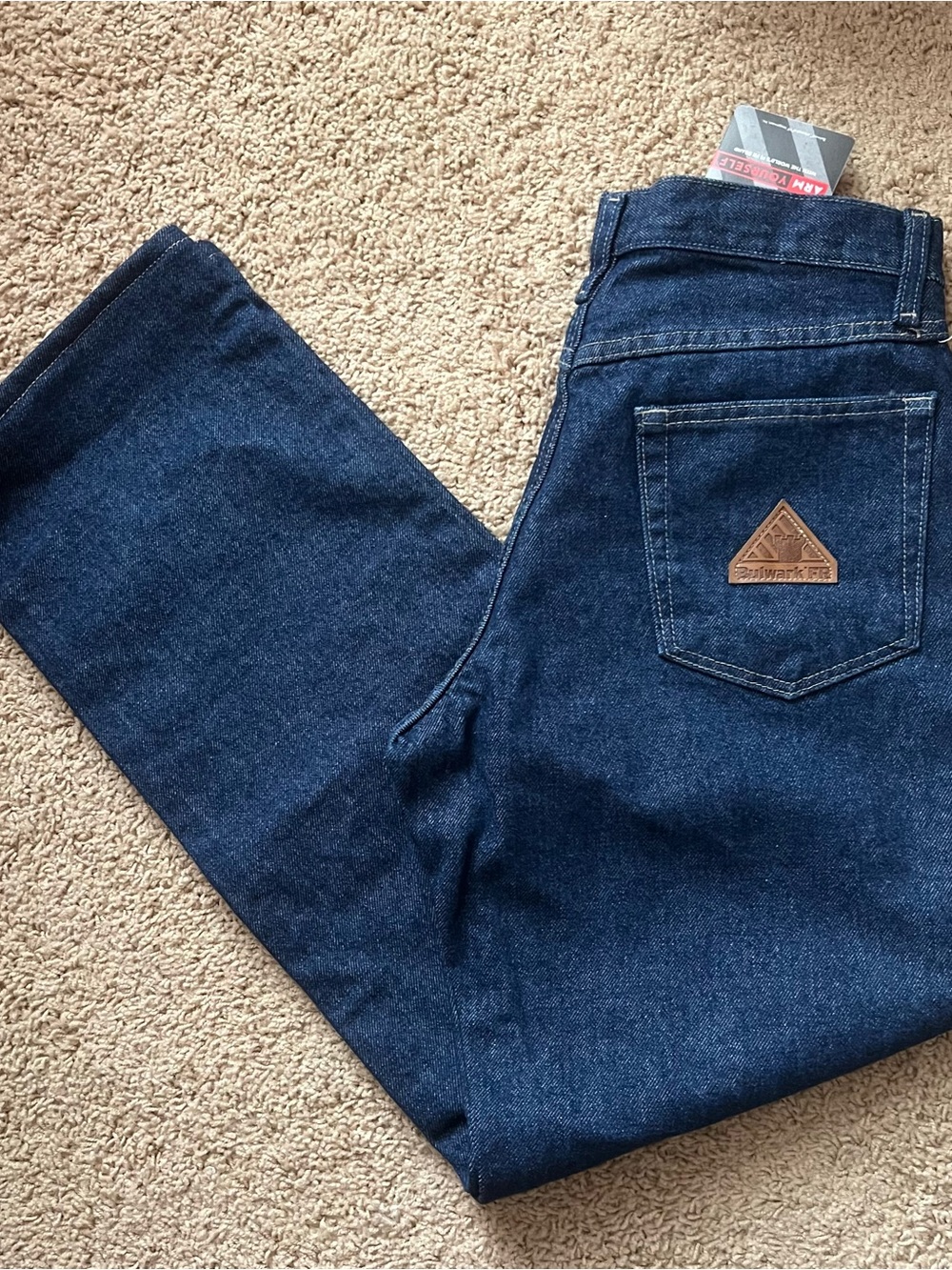 Bulwark Workwear Dark Blue Women’s Jeans with Pocket Patch FR size 6x34U